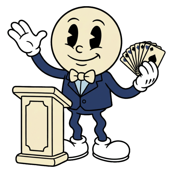 Friendly cartoon delegate